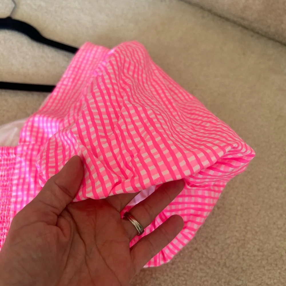 Lilly Pulitzer Nilany Lined Romper Dress Candy Hot Pink Gingham Size 14 EUC - Picture 8 of 8